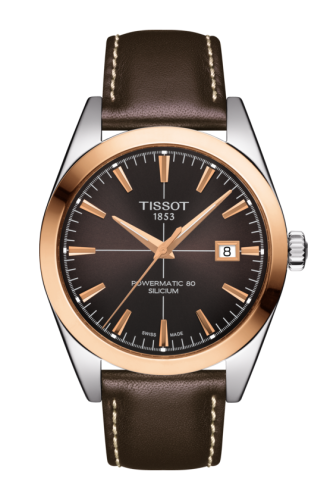 Tissot Gentleman Powermatic Stainless Steel - Red Gold / Brown / Strap